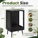 PROLEE 24" x 18" x 36" Tall Reptile Terrarium with Leg Stand, 65 Gallon Vertical Glass Chameleon Cage with Front Opening Doors, Ventilated Mesh Top, Rainforest Habitat for Arboreal Reptiles, Black
