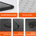 Heated Floor Mat Under Desk for Foot Warmer - Wider 110V Adjustable Temperature Electric Space Heaters Heating Pad - Carbon Crystal & Energy Saving Feet Warmers for Office, Home (Black Gray)