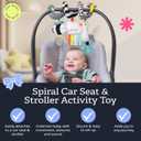 Itzy Ritzy Spiral Car Seat & Stroller Activity Toy - Stroller & Car Seat Toys for Ages 0 Months and Up - Hanging Toys Include Dangling Ring, Mirror and Textured Ribbons 