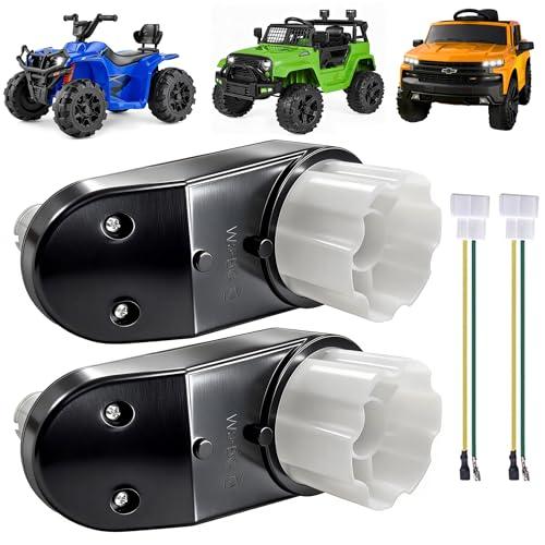 2PCS RS390 12V 16000RPM Miniature DC Motor Gearbox for Kids Ride on Car Power Wheels Upgrade Repair,Pair of W3-BC Motors Compatible with Best Choice Truck/Jeep/Chevrolet Silverado Truck