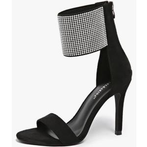 CARLKARIDA Women's High Heel Sandals Open Toe Ankle Tie Dressy Heeled Sandals for Prom, Party, Evening Events, 3.93 Inch Comfortable Thin Block Heels, Size 6