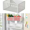 Magnetic Basket Organizer Holder for Fridge Magnetic Storage Bin Box Containers for Refrigerator Whiteboard Classroom (Small, White)