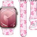 Silicone Watch Band Compatible with Apple Watch 38mm 40mm 41mm, Soft Adjustable Waterproof Strap for Women and Men,Cute Fadeless Pattern for iWatch Series 10 9 8 7 6 5 4 3 2 1 SE Ultra 2/1