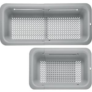 LASSHSWA Collapsible Colander for Kitchen, Over the Sink Strainer Basket for Kitchen, Fruit Pasta Food Strainer Expandable Plastic Colander BPA Free (Gray)