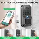Keyless Entry Front Door Lock Set: Fingerprint Smart Lock with Keypad Auto-Lock & Deadbolt for Easy Install Family Houses
