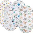 Bassinet Sheets 4 Pack Compatible with AMKE Baby Bassinets, RONBEI, Pamo Babe, HARPPA, Newton Bassinet Stretchy Ultra Soft Sun/Forest Deer/Space/Dinosaur