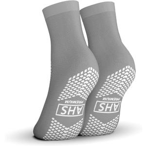 AMERICAN HOSPITAL SUPPLY Non-Slip Hospital Socks, Anti-Skid, Anti-Slip Gripper Socks for Medical or Home Use, Gray, Small, 1 Pair