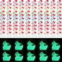 Shappy 200 Pcs Christmas Tiny Glow in The Dark Ducks Xmas Luminous Mini Resin Ducks Miniature Duck Figures for DIY Garden Aquarium Ornament Home Birthday School Party Project Accessories, 10 Colors