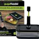 Guga Foods Vacuum Seal Marinade Container Set, Air Sealed Pump, Removes Air for Quick Marination, Barbecue & Grilling Marinator