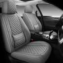 Full Coverage Car Seat Covers Universal Fit for Cars SUVs Pick-up Trucks with Waterproof Leatherette in Automotive Vehicle Interior Accessories (Grey)