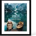 Hongkee 20x24 Picture Frame, Black Wood Style, Wall Mounting | Display Posters 16 x 20 with Mat or 20 x 24 without Mat, 1 Pack for Photos, Artwork; Fits Home, Office & Gallery Wall Decor
