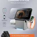 ZEEHOO 3 in 1 Charging Station for Apple, Mag-Safe for iPhone Charger, Qi2 Certified Rotating Wireless Charger Stand for iPhone 17,16,15,14,13,12 Series, Apple Watch, AirPods (USB-C Charger Included)