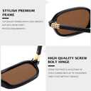 NULOOQ Retro Rectangular Sunglasses for Women, 90s Trendy Small Narrow Square Frame Sun Glasses (A1* (Black Frame/Brown Lens + Black Frame/Gray Lens) - 2 Pack)