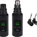 XLR 2.4GHz Wireless Microphone System, Wireless Transmitter Receiver for Dynamic/Condenser Mics, Adapter for Studio Recording, Live Streaming, Podcasting, YouTube Videos