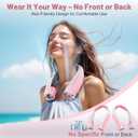 AI Portable Neck Fan with 6 Powerful Speeds, 8000mAh Battery Operated USB-C Rechargeable Fan, Hands-Free 360 Cooling Personal Fan Neck for Women Mother Office Concerts Travel Beach(Pink)