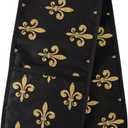 susiyo Double Oven Mitts Gold Glitter Fleur-de-lis Heat Resistant Oven Glove Extra Long Potholder for Kitchen Cooking Baking BBQ Microwave Handling Hots and Pans, 35x7 Inch