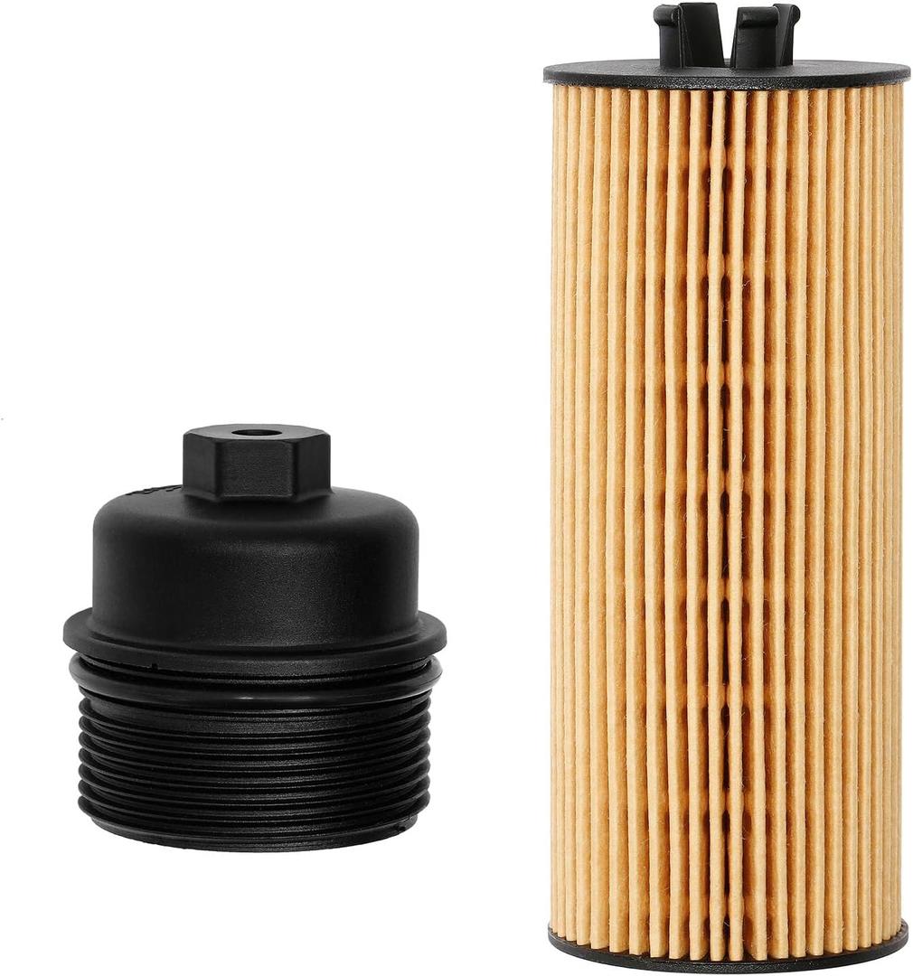 2 x Oil Filter and Oil Filter Cap Replacement For 2011-2013 Chrysler 200, 300, Town & Country, Dodge Avenger, Challenger, Charger, Durango, Journey & MoreReplaces# 917-050, 68079747AC