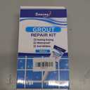 Deuvuo Gray Grout Repair Kit,12 Pcs Gray Caulk Grout Filler for Tile Floor, Grey Grout Paint Pen Tube for Shower Bathroom Kitchen, Fast Drying and Odorless, Restore and Grout Line, White