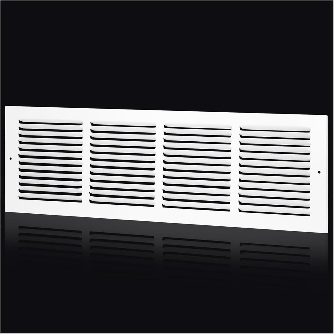 24"Wx6"H Duct Opening Return Air Grille,Air Return Vent Cover Grill for Sidewall and Ceiling,Solid Steel AC Vent Cover HVAC Cold Air Intake Grille Without Filter House,Outer Dimension:25.75WX7.75"H, For 24''W6''H-Duct Opening