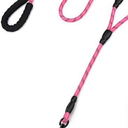 Rope Dog Leash 6ft Long,Traffic Padded Two Handle,Heavy Duty,Reflective Double Handles Lead for Control Safety Training,Leashes for Large Dogs or Medium Dogs,Dual Handles Leads(Pink)