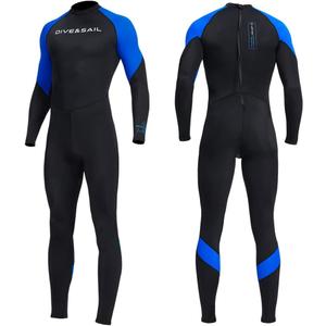 Dive Skins for Women Men Full Body Swimsuit Rash Guard Scuba Skin Thin Wetsuit, One Piece Long Sleeve Quick Dry Diving Skin UV Protection Surfing Spandex Wet Suit for Water Sport (XL, Men-Blue)