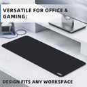 Large Black Mouse Pad - Desk Mat with Non-Slip Rubber Base, Smooth Waterproof Surface, Stitched Edges - Ideal as Desk Pad for Office, Gaming, and Home Use,31.5 x 11.8 inch