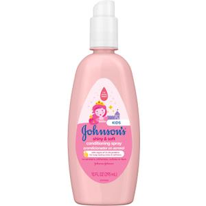 Johnson's Kids Shiny & Soft Hair Conditioning Spray with Argan Oil & Silk Proteins, Tear-Free Conditioning Spray for Shine & Softness, Gentle for Toddler Haircare, 10 fl. oz