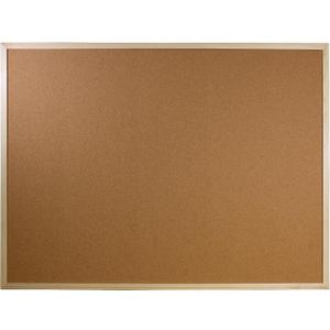 Flipside Products 36" x 48" (3' x 4') Large Cork Bulletin Board, Natural Wood Framed, Message and Vision Board, Memo Pin, Hanging Wall Mounted