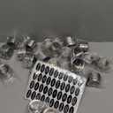 24 Magnetic Spice Tins, 200 Spice Labels, 4 Stainless Steel Measuring Spoons Magnetic Spice Containers Organizer Storage Condiment Jar Set of 24, Clear Lid, Sift and Pour