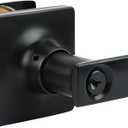 Entry Door Handle Locks with Keys,Square Locking Door Lever for Office,Bedroom,Suit for Right & Left Sided Doors,Secure Reversible Door Handle with Lock and Key 1Pack