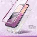 i-Blason Glitter Case for iPhone 14 Pro (6.1 Inch) Mobile Phone Case 360 Degree Case Bumper Protective Cover [Cosmo] with Screen Protector 2022 Edition (Purplefly)