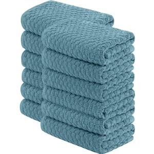Super Absorbent Kitchen Towels 12 Pack - Premium 100% Cotton Kitchen Towels, 450GSM Thick Machine Washable Aqua Dish Towels for Kitchen Drying, Cleaning, Dobby Weave, Unmatched Quality, 15x26