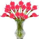 Calla Lily Artificial Flowers 22PCS 25" Real Touch Long Stem Faux Calla Lillies for DIY Wedding Bouquet Party Home Decor (red)