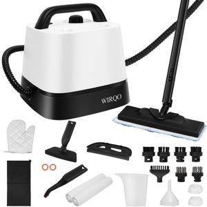 Steam Cleaner with 24-Piece Attachments, Multipurpose Steamer Mop for Home, Floor, Car, Grout, Tile, Furniture, Carpet, Couch, Window, Wall, Upholstery, Oven Grease, Canister, 1.5L Tank