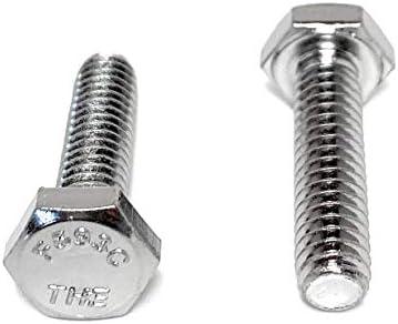 1/4-20x1 Chrome Stainless Steel Hex Cap Screws Chrome Hex Bolts 18-8 (UNC) Coarse Thread - (20 pcs)
