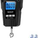 Digital Fish Scale Hanging Scale Fishing Scale, SKEAP 110lb/50kg Luggage Scale,Fish Weighing Scale, Upgrade Large Handle & Backlit LCD Display, Black,Fishing Gifts for Men,Black