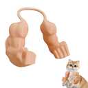 Creative Cat Muscle Arms,3D Printed Cat's Neck Arm with Muscle,Funny Pet Props Hanging Arm for Kitten Birthday Party Supplies,Funny Halloween Costume Prop Adjustable Lightweight Design (Beige)