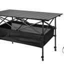 Foldable Camping Table, Portable Aluminum Folding Camp Table That Fold Up Lightweight, Grill Beach Table for Outdoor, Backyard, BBQ, Party, Patio, Picnic (47.2*21.6*29.5, Carbon Black)