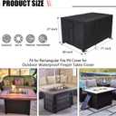 Rectangular Fire Pit Cover 71 Inch,Propane Gas Fire Pit Table Cover,Outdoor Waterproof Firepit Table Cover - 71 X 40 X 27 Inch