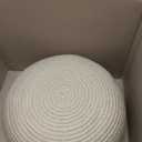 Briwooody 2 Pcs Handmade Round Jute Weave Low Pouf Ottoman, 16 x 16 x 8 inches