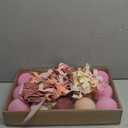 Syhood 46 Pcs Velvet Christmas Ornaments - 15 Pcs 3.15" Large Velvet Balls, 30 Flocked Bows, 1 Ribbon, Gradient Pink Xmas Tree Hanging Decoration for Valentine's Day Vintage Xmas Holiday Decor