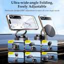 360 Rotatable Vacuum Magnetic Phone Holder, Foldable Vacuum Magnetic Suction Phone Holder, Multi-Surface Universal Holder for Car Shower Gym, Compatibility (Black)