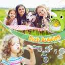 Frog Bubble Machine Toys for Kids 3-8 Years Old: Bubble Blower Maker with 2 Solutions, Outdoor Party Toy, Birthday Gift for 3 4 5 6 7 8 Year Old Girls Boys