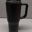 40 oz Tumbler with Handle, Insulated Tumblers with Lid and Straw, Large Metal Sports Water Bottle Jug, Thermal Stainless Steel Travel Coffee Mug Cup, Black
