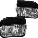 A ABIGAIL Driving Fog Lights Lamps Replacement for Chevy Silverado 2003 2004 2005 2006 2007 All Models Avalanche 2002-2006 Without Body Cladding H10 12V 42W Halogen Bulbs (Clear Lens)