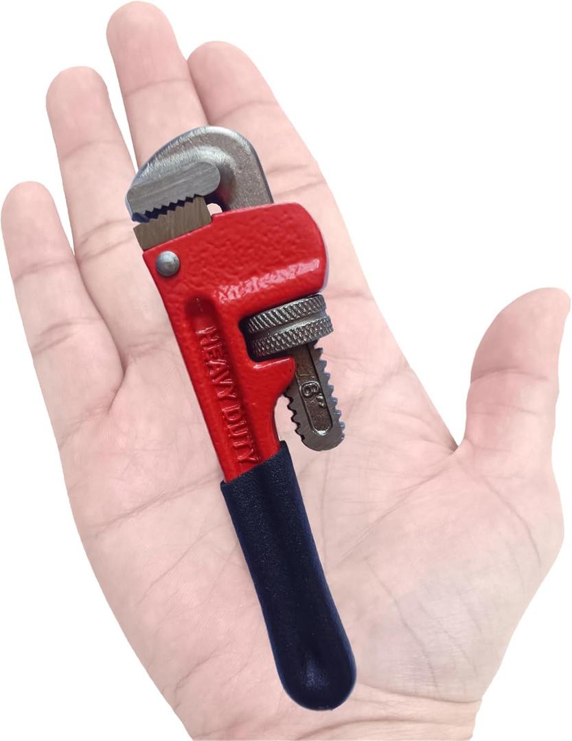 Small Pipe Wrench, 6 Inch Straight Adjustable Mini Pipe Wrench Heavy Duty for Tight Spaces