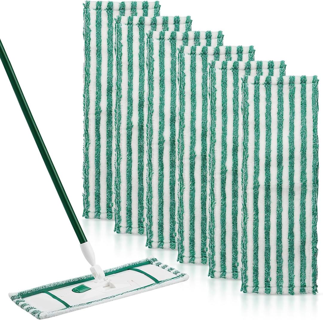 Microfiber Mop Refill for Libman Wet & Dry Microfiber Mop, 6 Pack Washable Mops Pads + 1 Count Laundry Bag