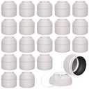 Ferrochef 20 Pcs Mini Tea Tin Canister with Airtight Double Lids 2.5 oz Bulk Small Round Metal Tinplate Tea Tin Can Tiny Kitchen Containers for Loose Teas Spices Coffee Herb Sugar Candy (White)