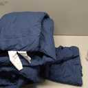 Bedsure Comforter Set Full Size - Cotton Fabric with Microfiber Inner Fill, Navy PureWoven Soft Bed Set for All Seasons, 3 Pieces, 1 Comforter (82" x 86") and 2 Pillow Cases (20" x 26")