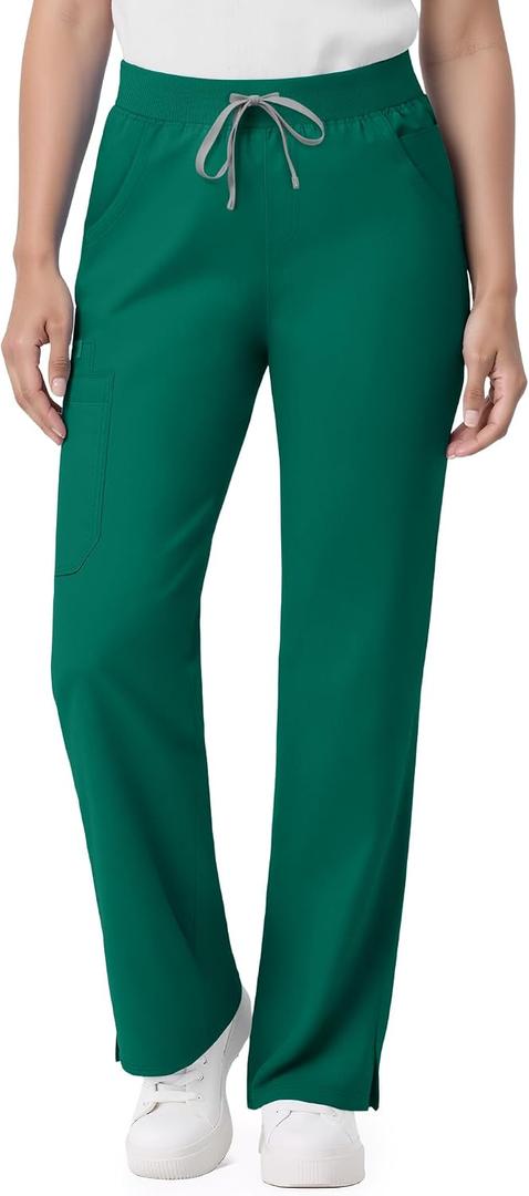 Scrub Pants for Women - Straight Leg Medical Scrub Pants with 6 Pockets - Drawstring Soft Stretch Women Scrub Pant (Green, S)